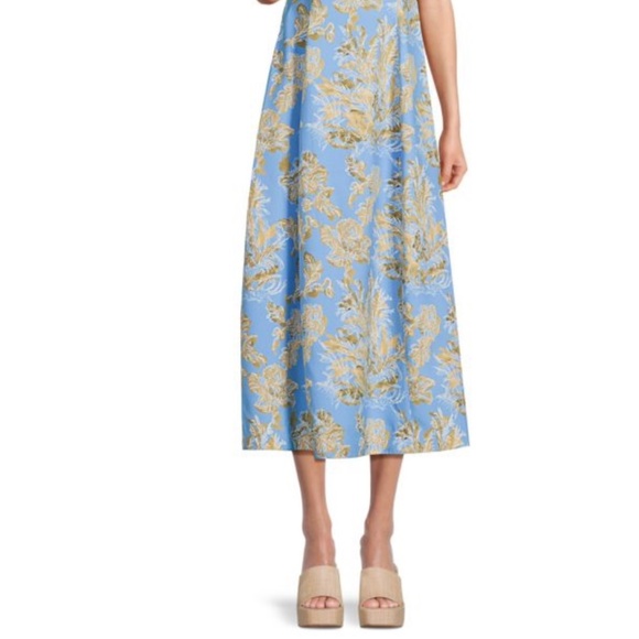 Lafayette 148 New York Floral Flare Midi Dress, Size 8 - Picture 3 of 5